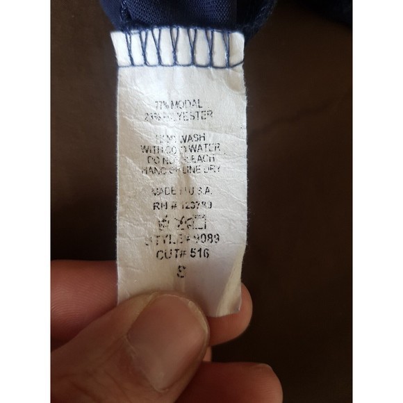 Ollie & Chloe By Jolie Womens Blouse Cold Shoulder Slit Blue Tunic Size Small - Picture 10 of 12